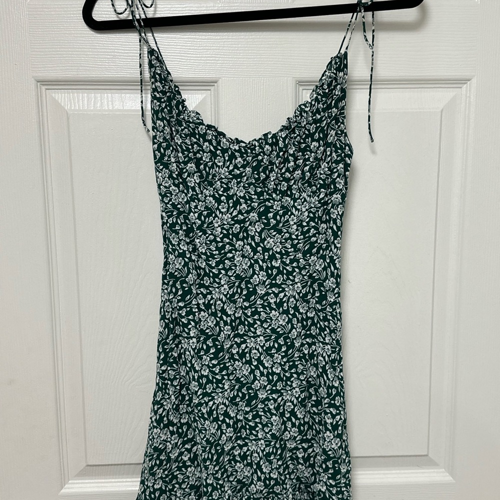Reformation Green Mini Slip Dress